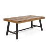 Acacia Wood Top Dining Tables With Iron Legs On Raw Metal (Photo 9 of 25)