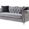 3Pc Polyfiber Sectional Sofas With Nail Head Trim Blue/Gray (Photo 12 of 25)