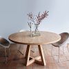 Solid Wood Circular Dining Tables White (Photo 3 of 25)