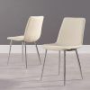 Cream Faux Leather Dining Chairs (Photo 9 of 25)