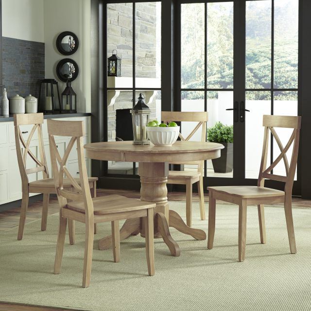 25 Photos Evellen 5 Piece Solid Wood Dining Sets (set of 5)