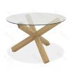 Round Glass And Oak Dining Tables (Photo 3 of 25)