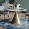 Black Top  Large Dining Tables With Metal Base Copper Finish (Photo 7 of 25)