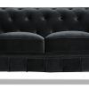 Black Velvet 2-Seater Sofa Beds (Photo 3 of 15)