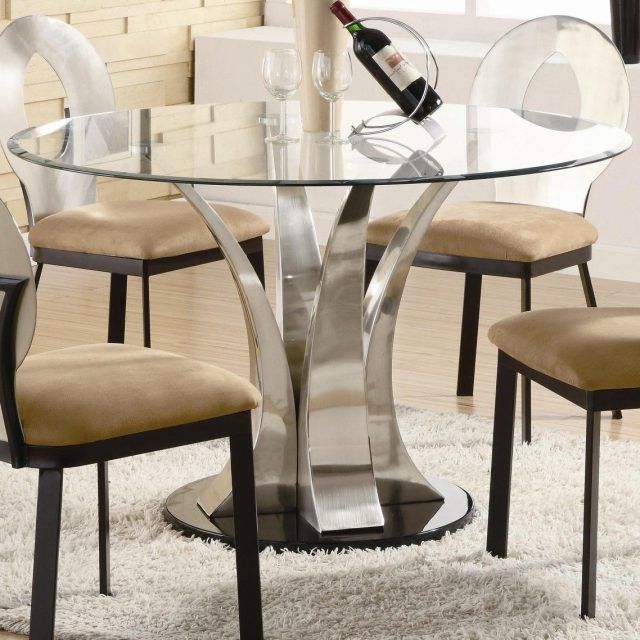 2024 Latest Modern Round Glass Top Dining Tables