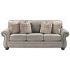 2Pc Polyfiber Sectional Sofas With Nailhead Trims Gray (Photo 2 of 25)