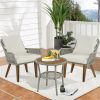 Woven Rope Outdoor 3-Piece Conversation Set (Photo 4 of 15)