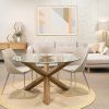 Round Glass Dining Tables With Oak Legs (Photo 5 of 25)