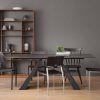 Frosted Glass Modern Dining Tables With Grey Finish Metal Tapered Legs (Photo 5 of 25)