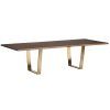 Dining Tables In Seared Oak With Brass Detail (Photo 9 of 25)