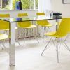 Eames Style Dining Tables With Chromed Leg And Tempered Glass Top (Photo 13 of 25)