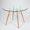 Eames Style Dining Tables With Chromed Leg And Tempered Glass Top (Photo 1 of 25)