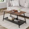 Outdoor 2-Tiers Storage Metal Coffee Tables (Photo 15 of 15)