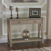 Vintage Gray Oak Console Tables (Photo 2 of 15)