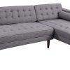 Element Left-Side Chaise Sectional Sofas In Dark Gray Linen And Walnut Legs (Photo 8 of 25)