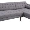 Element Left-Side Chaise Sectional Sofas In Dark Gray Linen And Walnut Legs (Photo 10 of 25)