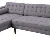 Element Left-Side Chaise Sectional Sofas In Dark Gray Linen And Walnut Legs (Photo 9 of 25)