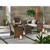 4 Piece Outdoor Wicker Seating Set In Brown (Photo 6 of 15)