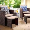 Brown Wicker Chairs With Ottoman (Photo 1 of 15)