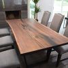 Walnut Finish Live Edge Wood Contemporary Dining Tables (Photo 9 of 25)