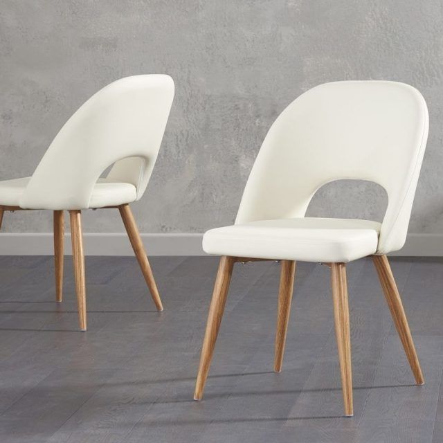 25 Ideas of Cream Faux Leather Dining Chairs