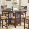 Jaxon 5 Piece Extension Counter Sets With Fabric Stools (Photo 24 of 25)
