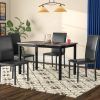 Amir 5 Piece Solid Wood Dining Sets (Set Of 5) (Photo 7 of 25)