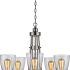 15 Best Collection of Brushed Nickel Metal and Wood Modern Chandeliers