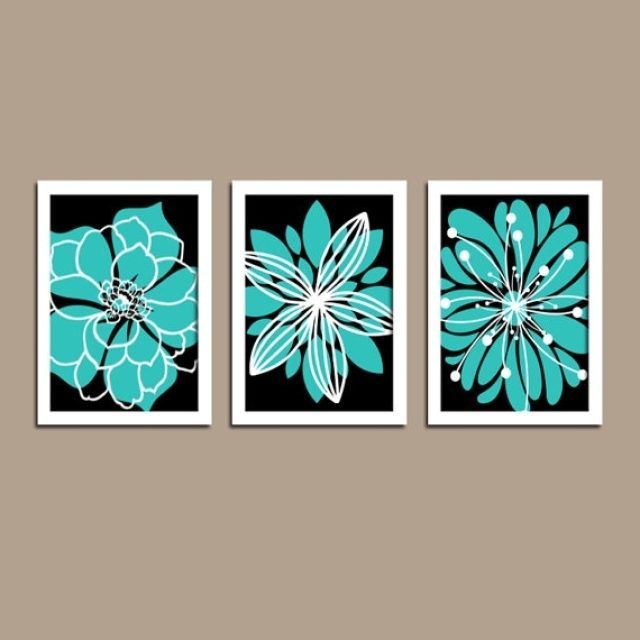 2024 Popular Turquoise and Black Wall Art