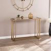 Walnut And Gold Rectangular Console Tables (Photo 14 of 15)