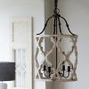 White Distressed Lantern Chandeliers (Photo 7 of 15)