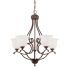 15 Photos Bronze and Scavo Glass Chandeliers