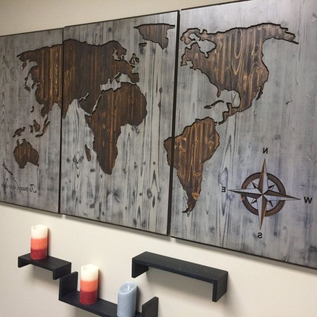 15 Ideas of Wood Map Wall Art