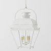 White Distressed Lantern Chandeliers (Photo 6 of 15)