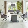 Gray Wash Benchwright Pedestal Extending Dining Tables (Photo 25 of 25)