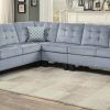 2Pc Polyfiber Sectional Sofas With Nailhead Trims Gray (Photo 3 of 25)