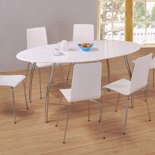 2024 Latest White High Gloss Oval Dining Tables
