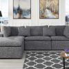 2Pc Crowningshield Contemporary Chaise Sofas Light Gray (Photo 1 of 25)
