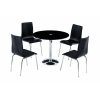 Round Black Glass Dining Tables And 4 Chairs (Photo 18 of 25)