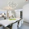 White Contemporary Chandelier (Photo 12 of 15)