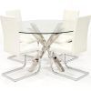 Eames Style Dining Tables With Chromed Leg And Tempered Glass Top (Photo 14 of 25)