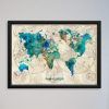 Framed World Map Wall Art (Photo 12 of 15)