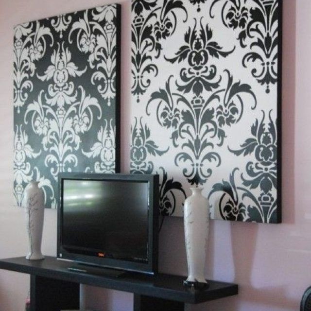 15 Best Ideas Black and White Damask Wall Art