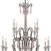 French Washed Oak And Distressed White Wood Six-Light Chandeliers (Photo 8 of 15)