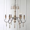 French White 27-Inch Six-Light Chandeliers (Photo 6 of 15)
