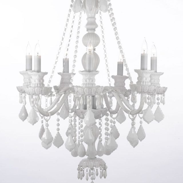 15 Photos White and Crystal Chandeliers
