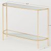 Geometric Glass Top Gold Console Tables (Photo 5 of 15)