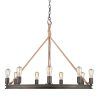 Weathered Oak And Bronze 38-Inch Eight-Light Adjustable Chandeliers (Photo 9 of 15)
