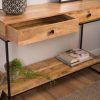 Gray Wood Black Steel Console Tables (Photo 11 of 15)