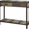 Gray Wood Black Steel Console Tables (Photo 14 of 15)